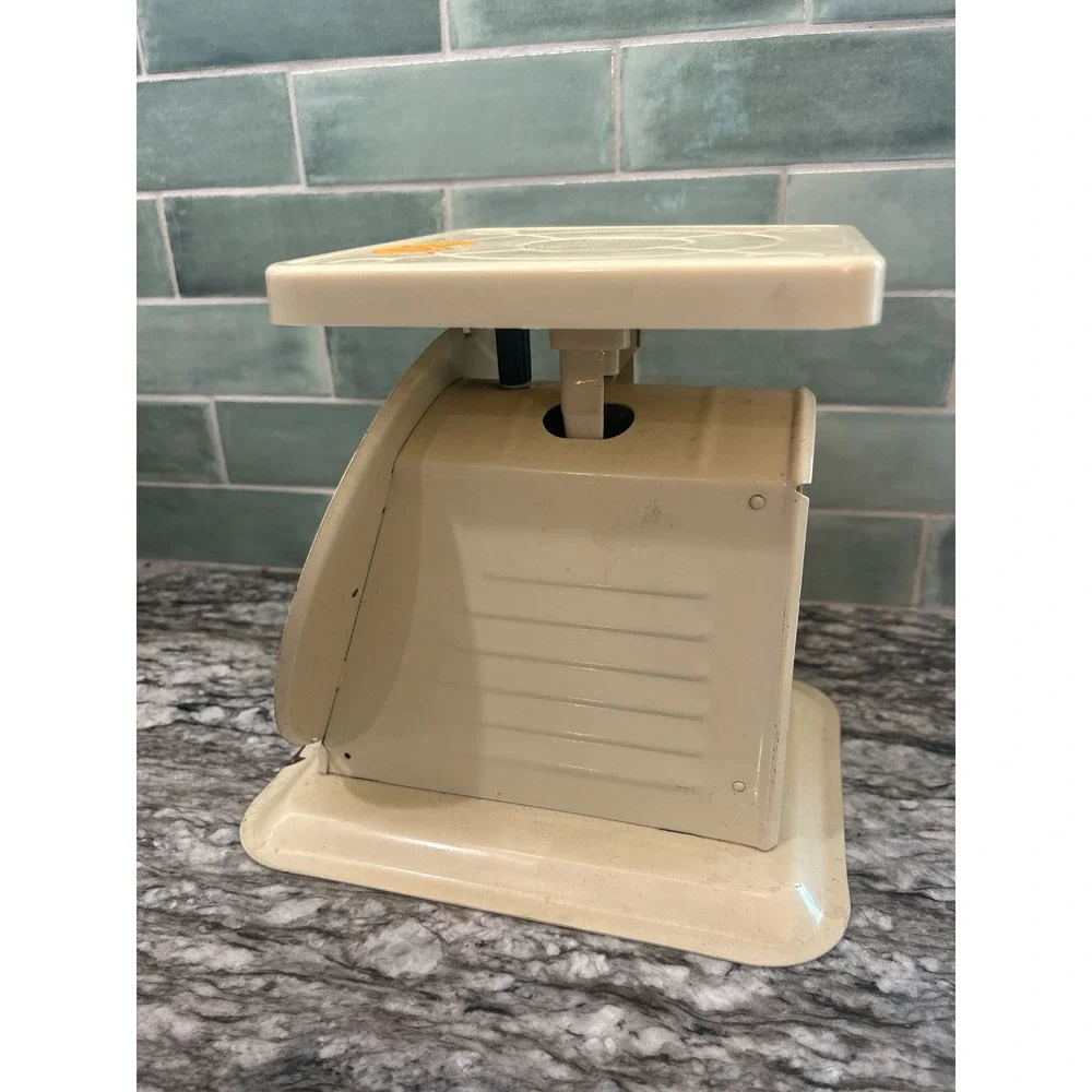 Vintage Sears Kitchen Scale Model 1900 Cream 25lb Capacity Analog Manual Scale